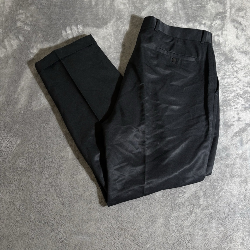 Louis Raphael Men's Dress Pants Black 38x32 Classic Slacks